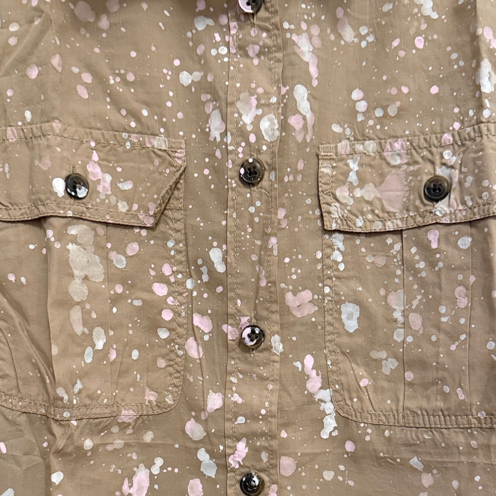 J. Crew Tan and Pink Splatter Casual Shirt - Picture 3 of 14